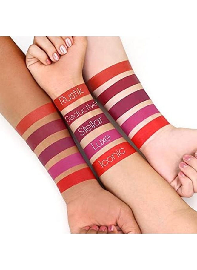 Liquid Lipstick. Stay All Day Creamy & Waterproof Matte Liquid Lipstick. Moisturizing & Hydrating, Smudge Proof, For Dry Lips - Luxe