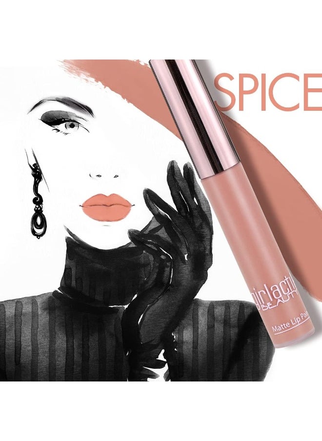 Usa. Matte Lip Liquid In Warm Pink Shade. Longwear, Pigmented & Non-Drying Lipstick. -Spice
