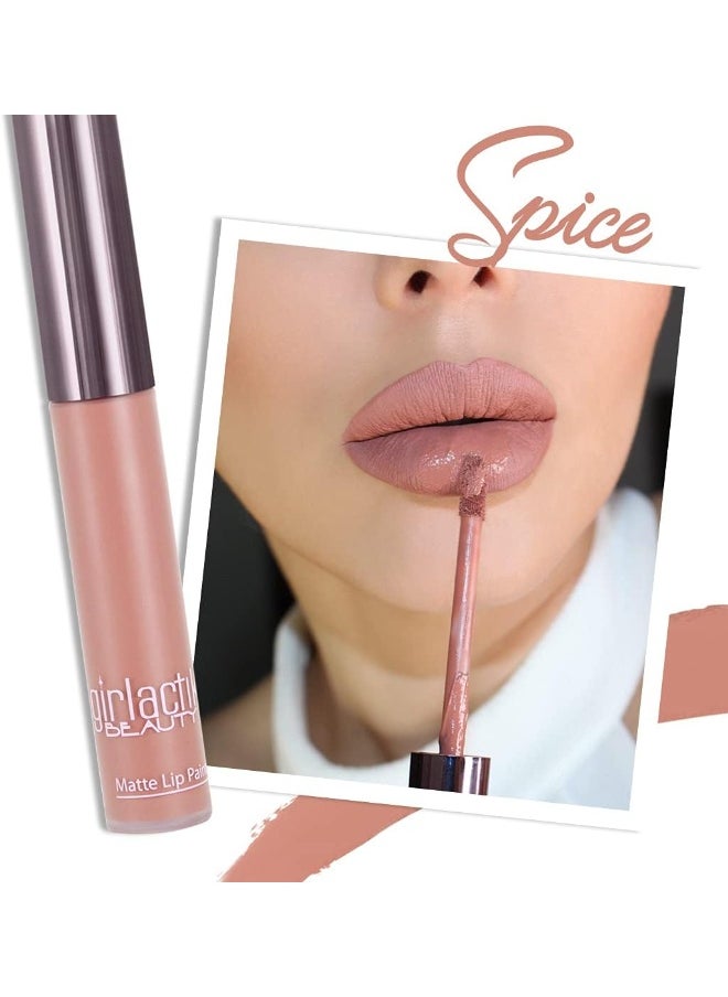 Usa. Matte Lip Liquid In Warm Pink Shade. Longwear, Pigmented & Non-Drying Lipstick. -Spice