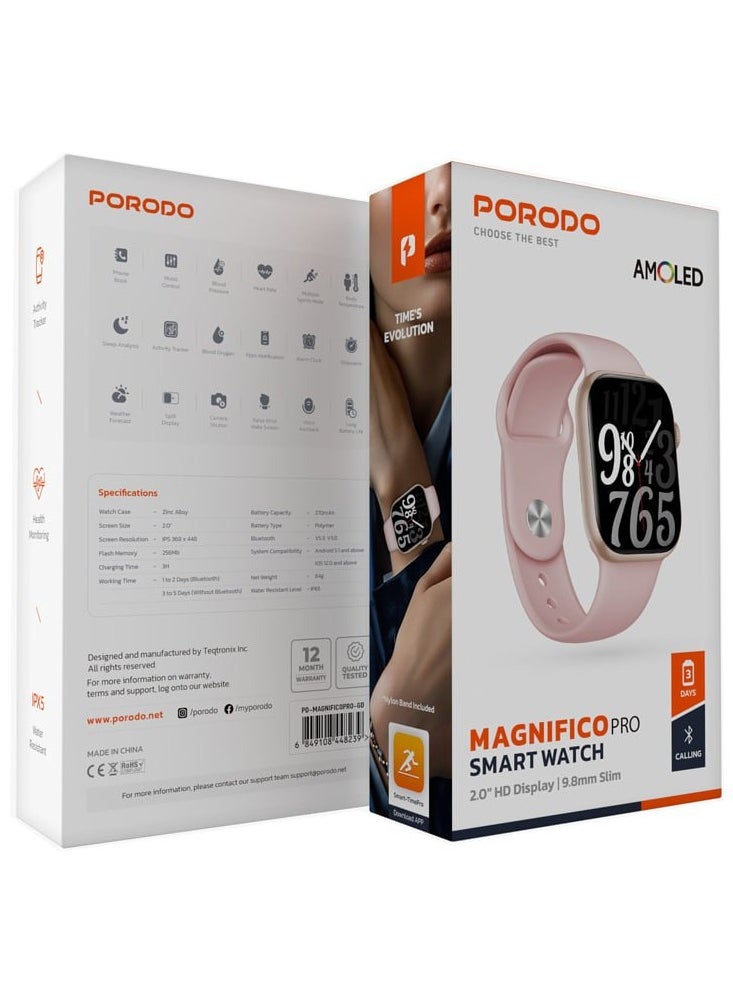 Porodo Jet Black Magnifico Pro Smart Watch