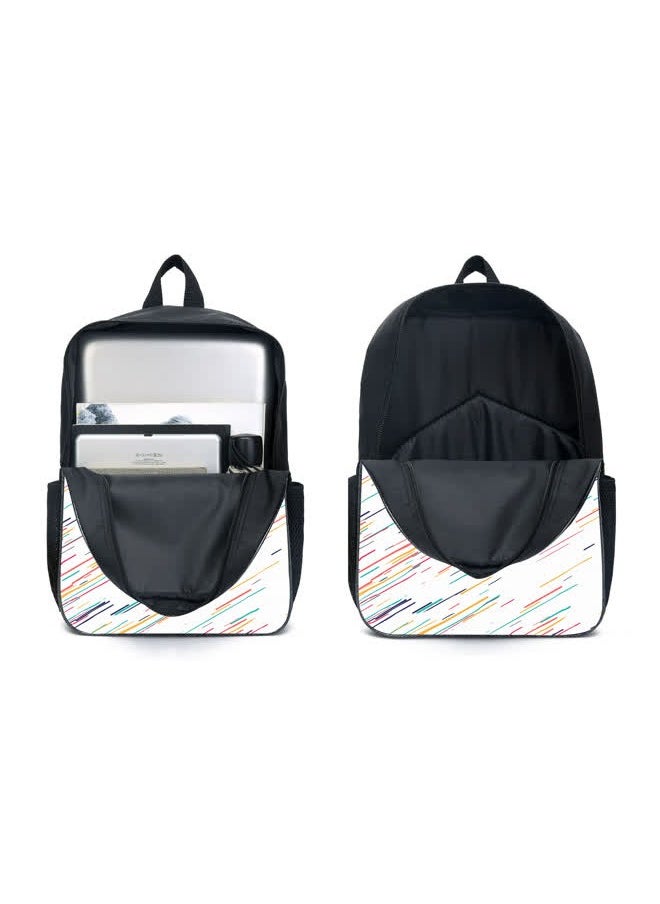 Printed backpack polyester schoolbag large-capacity cross-body bag student-M02-: Mini Paradise Mini World (universal standard three-piece set)