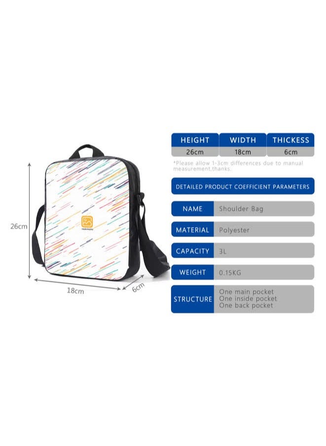 Printed backpack polyester schoolbag large-capacity cross-body bag student-M02-: Mini Paradise Mini World (universal standard three-piece set)