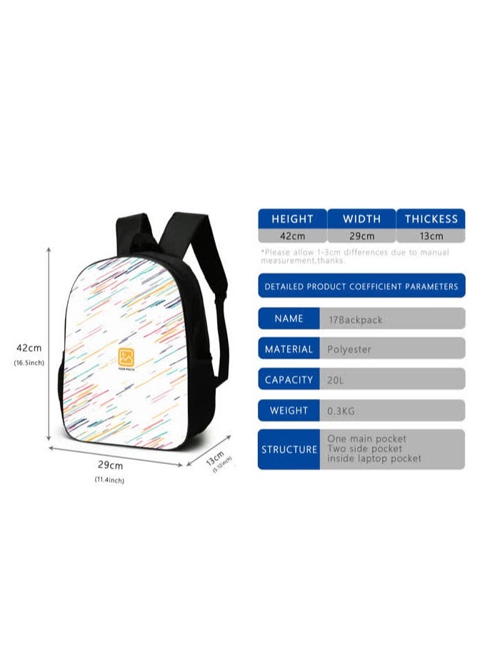 Printed backpack polyester schoolbag large-capacity cross-body bag student-M02-: Mini Paradise Mini World (universal standard three-piece set)