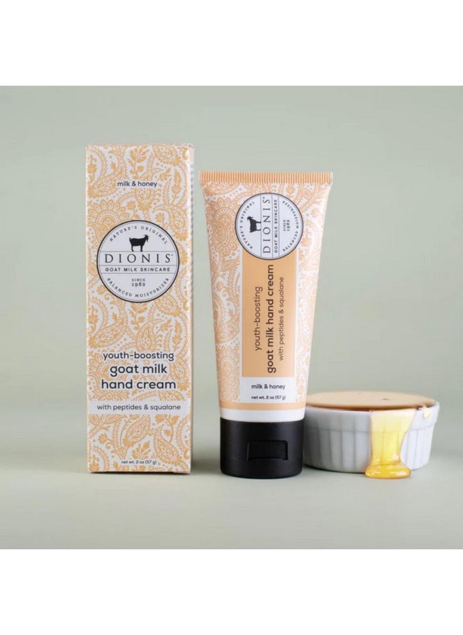 Youth Boosting Goat Milk Hand Cream 2Oz, With Peptides And Squalane For More Vibrant And Healthy Skin, Milk & Honey