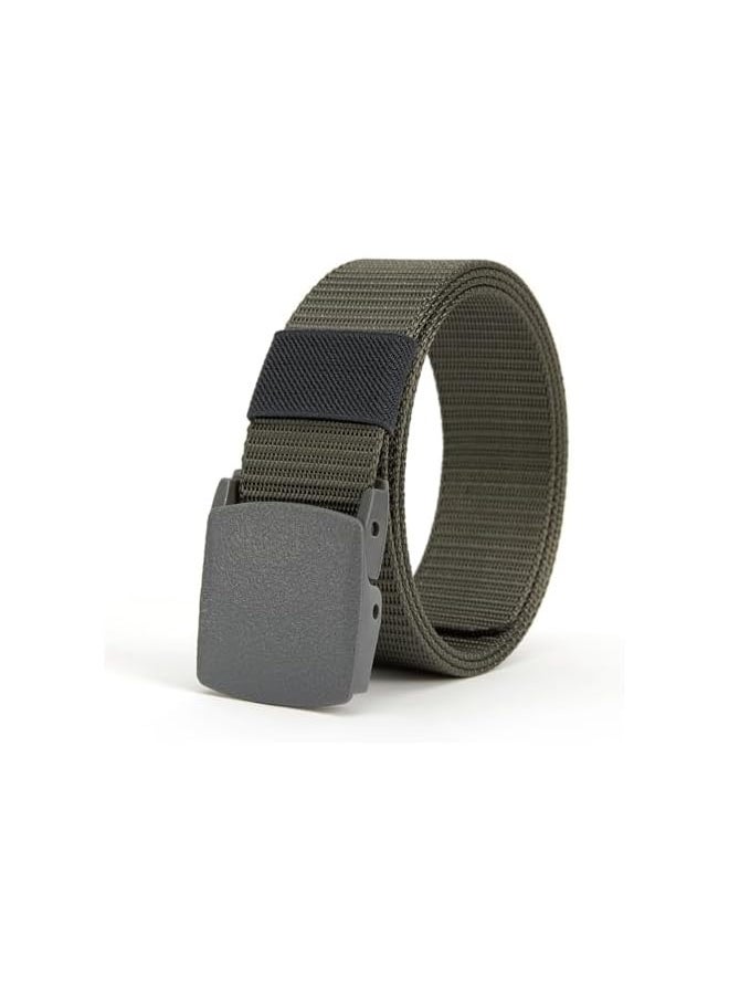 4 Pack Nylon Tactical Belt for Men Webbing Canvas, Military Belt With Plastic Buckle, 125cm Heavy-Duty Nylon Work Belt