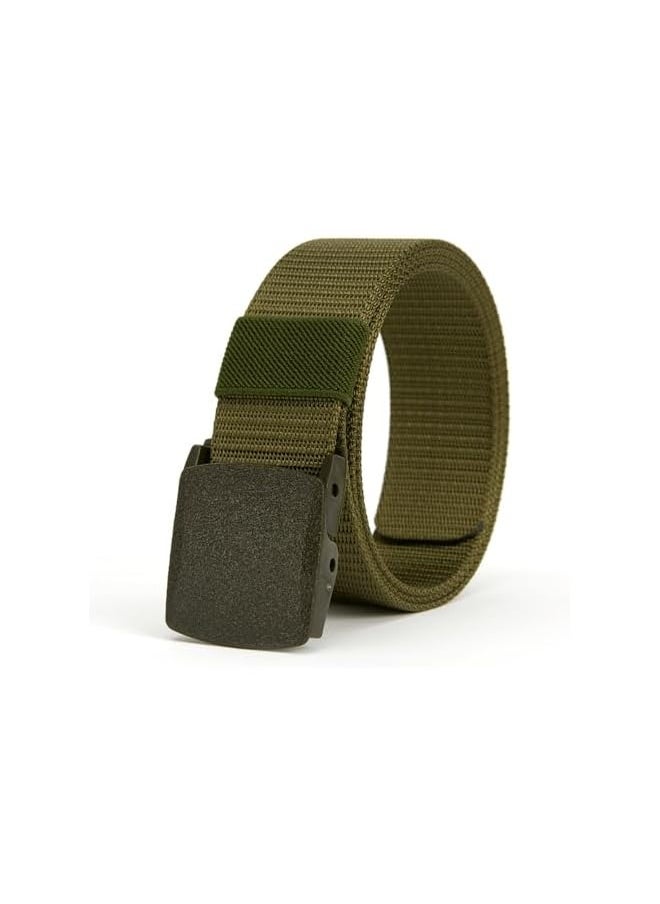 4 Pack Nylon Tactical Belt for Men Webbing Canvas, Military Belt With Plastic Buckle, 125cm Heavy-Duty Nylon Work Belt