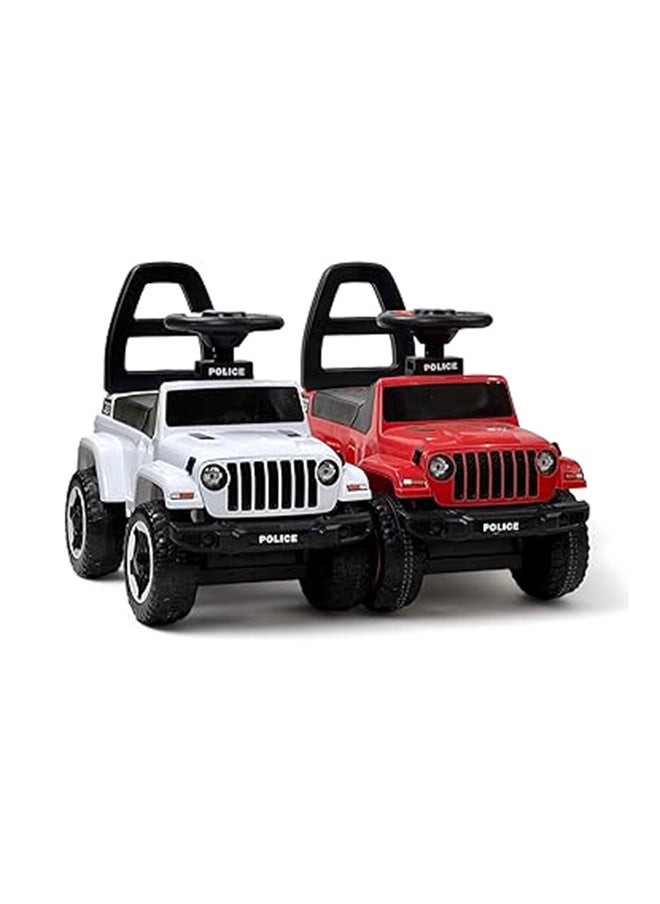 Ride on Car for Kids, Ride on Kids Car with Music & Lights, Kids Ride On Push Car Jeep, Push Car for Toddlers With Under Seat Storage, Kids Toy Car Suitable for Children, White