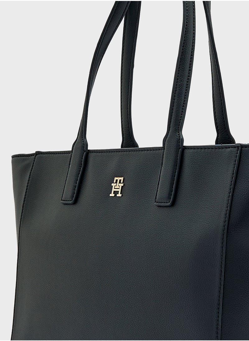 Logo Detail Zip Over Tote