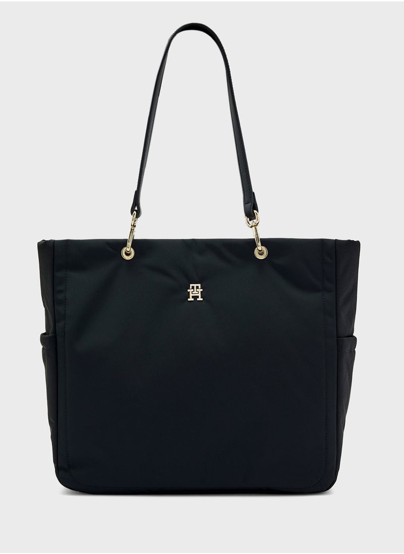 Logo Detail Zip Over Tote