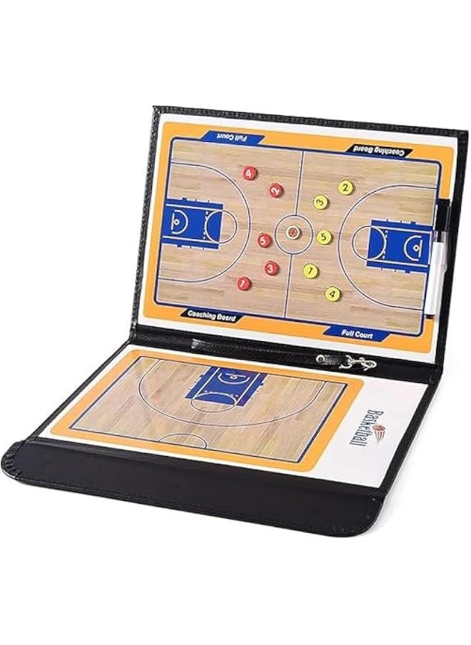 Basketball Coaching Board Coaches Clipboard Tactical Magnetic Board Kit with Marker Pen and Zipper Bag