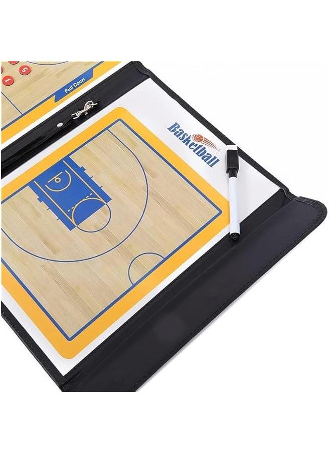 Basketball Coaching Board Coaches Clipboard Tactical Magnetic Board Kit with Marker Pen and Zipper Bag