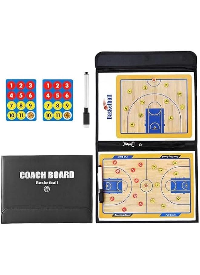 Basketball Coaching Board Coaches Clipboard Tactical Magnetic Board Kit with Marker Pen and Zipper Bag