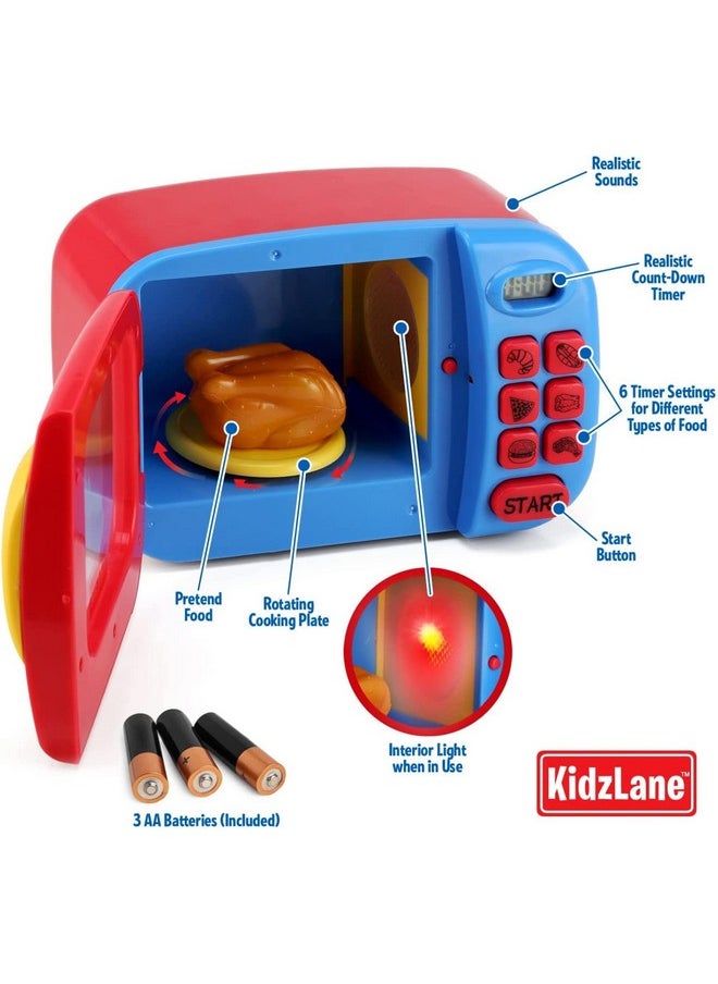 Toy Microwave | Kids Microwave Toy Oven | Play Microwave For Kids And Toddlers | Microwave Kitchen Playset | Pretend Play Cooking Toys Accessories For Girls And Boys