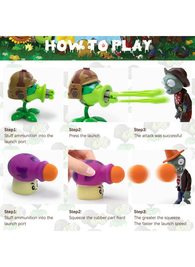 Maikerry Plants and Zombies Toys 7pcs PVZ Figurines Set Game Great Gifts for Kids and Fans,Birthday and Christmas Party