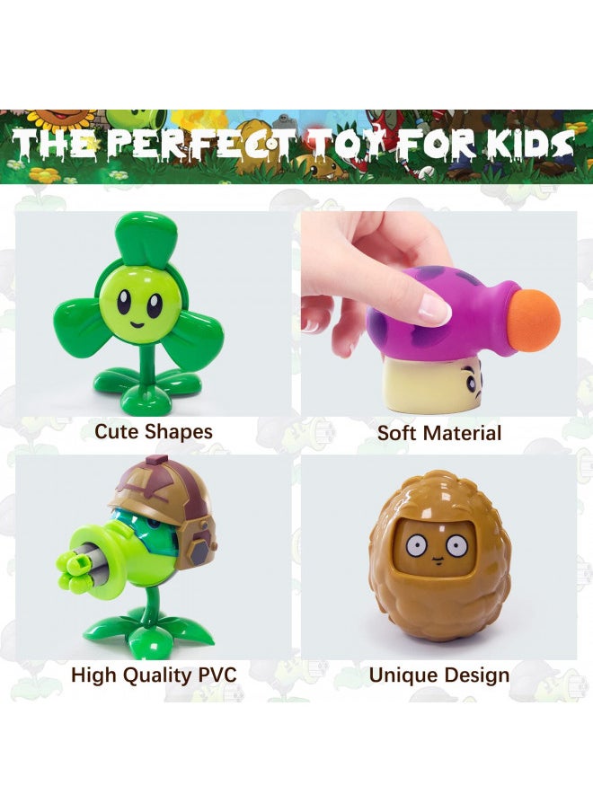 Maikerry Plants and Zombies Toys 7pcs PVZ Figurines Set Game Great Gifts for Kids and Fans,Birthday and Christmas Party