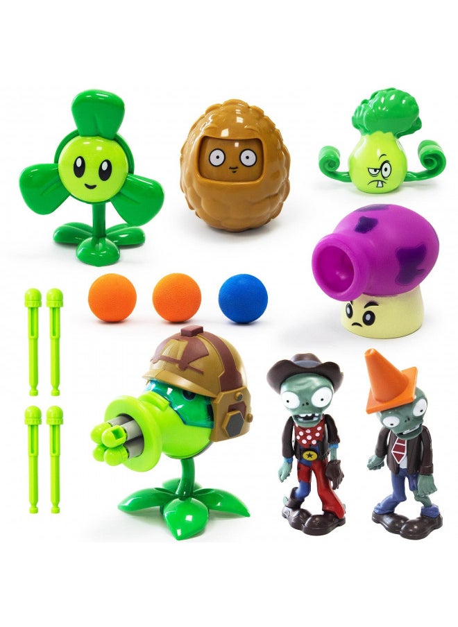 Maikerry Plants and Zombies Toys 7pcs PVZ Figurines Set Game Great Gifts for Kids and Fans,Birthday and Christmas Party