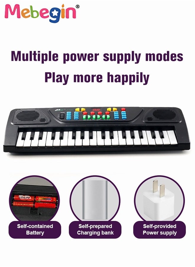 37 Key Piano Keyboard with Microphone for Kids Musical Toys for 3 4 5 6 Year Old kids  USB charging Piano Portable Music Keyboard Electronic Educational Learning Toy for Boys Girls Birthday Gifts