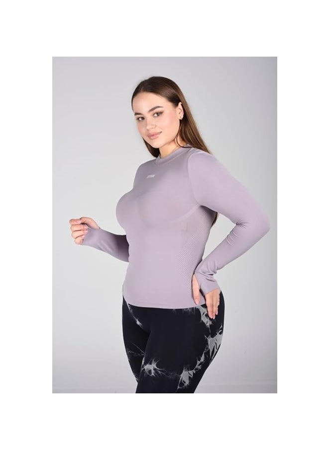 Less Drama Women's Long Sleeve Workout Top | Slim Fit Athletic Yoga Running Shirt with Thumb Holes |  Breathable Gym Unbothered Long Sleeve Top