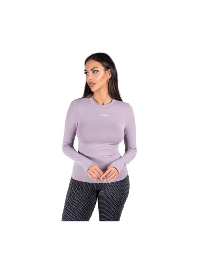 Less Drama Women's Long Sleeve Workout Top | Slim Fit Athletic Yoga Running Shirt with Thumb Holes |  Breathable Gym Unbothered Long Sleeve Top