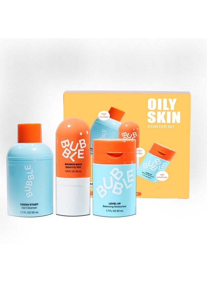 Bubble Skincare 3-Step Balancing Bundle, for Normal to Oily & Combo Skin, Everyday Care, Unisex, set of 3