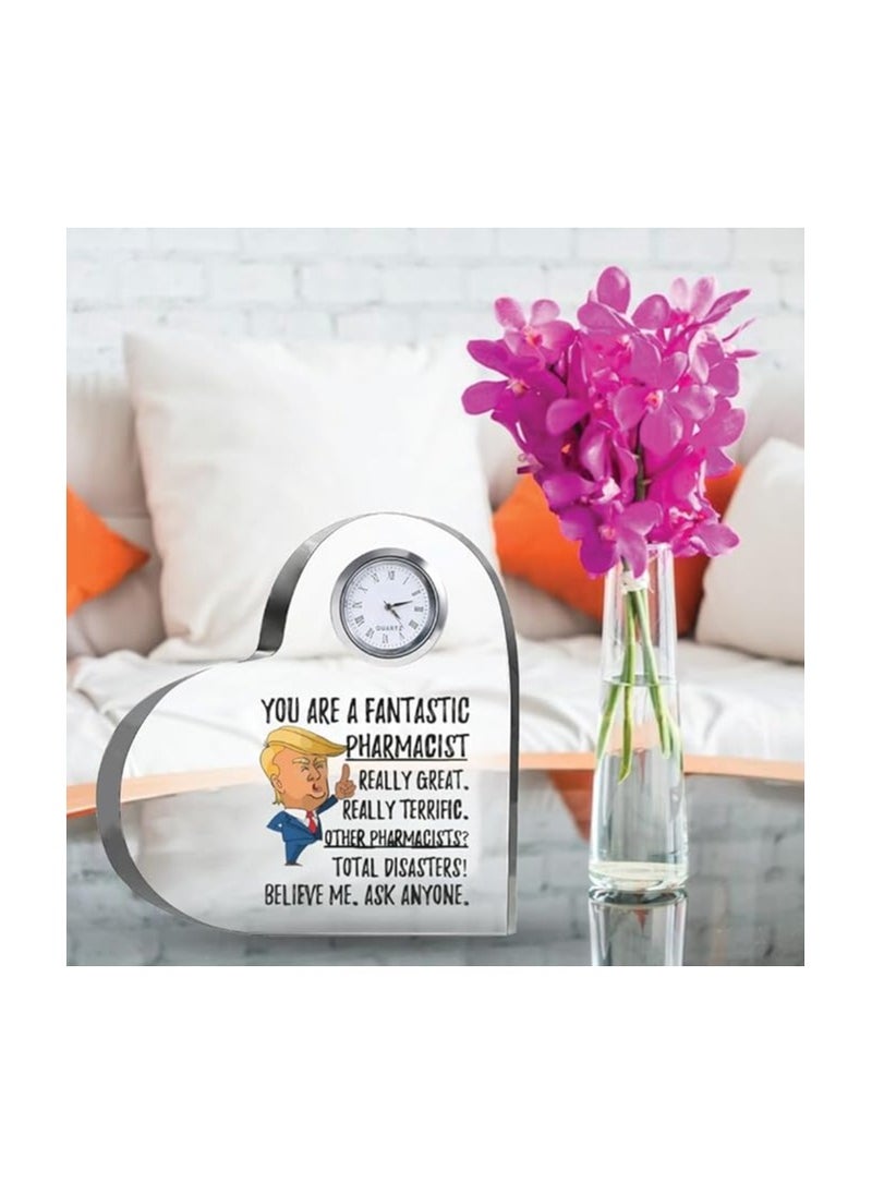 Pharmacist Heroes-Heartfelt Gifts For Pharmacist Day-Gift Ideas-Heart-Shaped Crystal Clock-Gift For Pharmacist Day