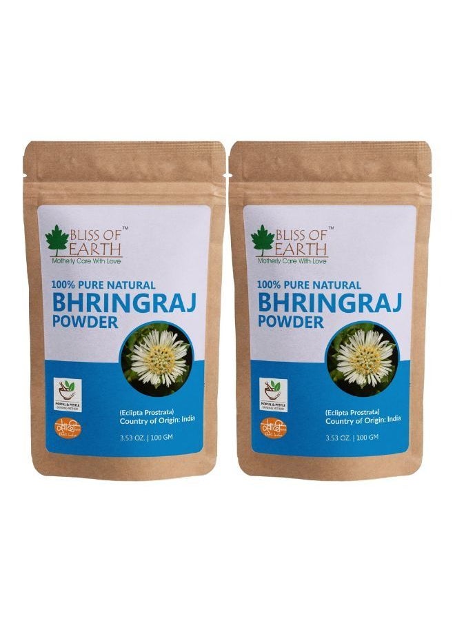 100% Pure Natural Bhringraj Powder 100GM Great For Hair Care & Skin care Pack of 2