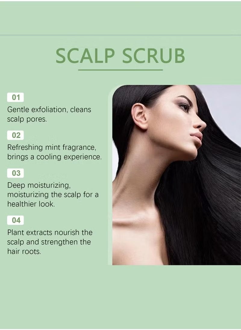 Rosemary Scalp Scrub with Scalp Scrubber Set, Contains Rosemary, Peppermint Oil, and Petrel Ingredients Scalp Exfoliator Scrub, Scalp Cleanser for Relieve Scalp Itching, Exfoliate and Care for Scalp and Hair