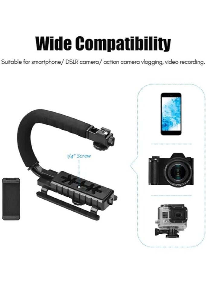 AY-49U Video Making Kit, Portable Camera Stabilizer, Fill Light Microphone, Universal Photography Video Handheld Vlog Stand Stabilizer Kit For Phone Camera Video Recording