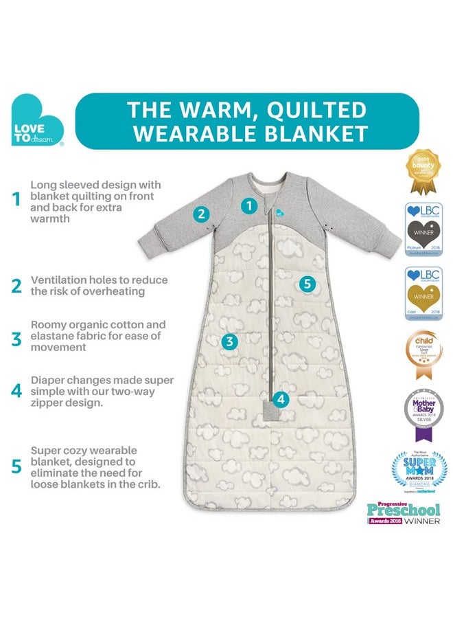 Warm Baby Sleep Bag (18-36 Mo), Super Soft Temp Regulating Sleeping Sack, 2.5Tog Warm Wearable Blanket, Grey