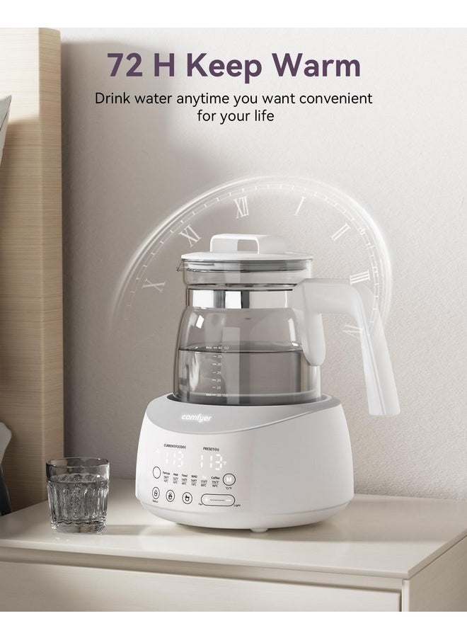 Warmer Comfyer, Baby Bottle Warmer With Night Light & Faster Cooling Fan, Instantly Water Warmer, Tea Kettle Electric With 6 Temperature Control Presets, Feed Baby More Easier And Healthier