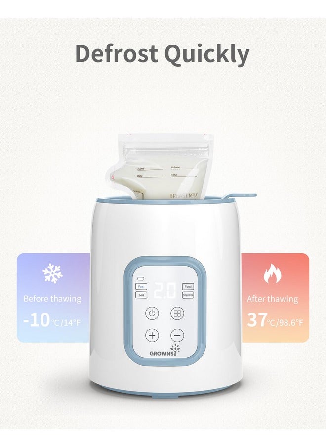 Bottle Warmer, 8-In-1 Fast Baby Milk Warmer With Timer For Breastmilk Or Formula, Accurate Temperature Control, Multifunctional Baby Bottle Warmers For All Bottles- Blue