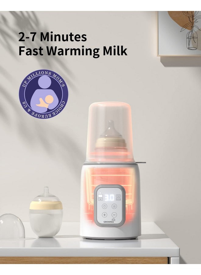 Warmer, Grownsy 8-In-1 Fast Baby Milk Warmer With Timer For Breastmilk Or Formula, Accurate Temperature Control, With Defrost, Sterili-Zing, Keep, Heat Baby Food Jars Function