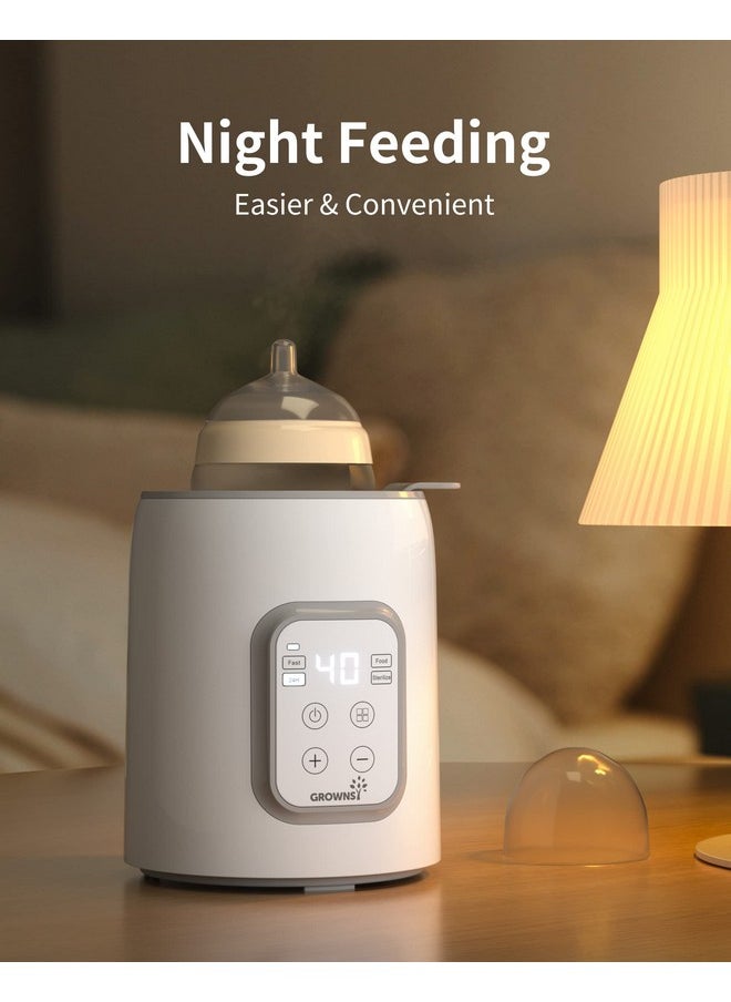 Warmer, Grownsy 8-In-1 Fast Baby Milk Warmer With Timer For Breastmilk Or Formula, Accurate Temperature Control, With Defrost, Sterili-Zing, Keep, Heat Baby Food Jars Function