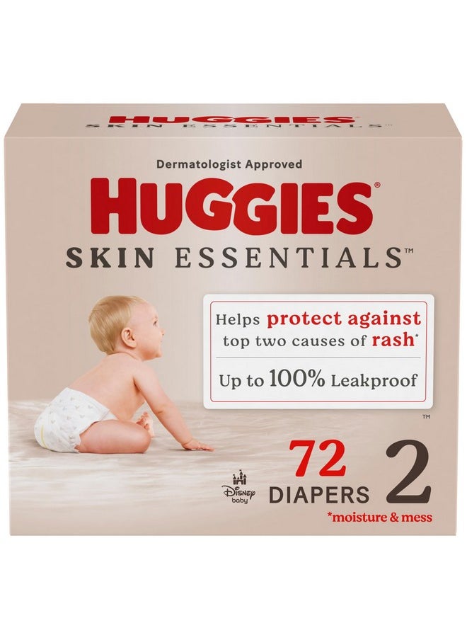 Size 2 Diapers, Skin Essentials Baby Diapers, Size 2 (12-18 Lbs), 72 Count