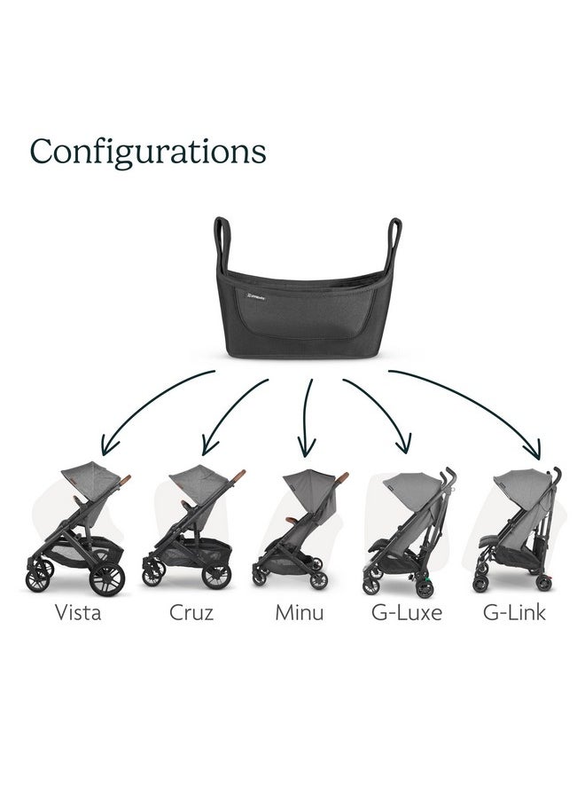 Carry-All Parent Organizer Fits On Vista, Cruz, Minu, G-Series Strollers Secure Zippered Pocket + Beverage Compartments