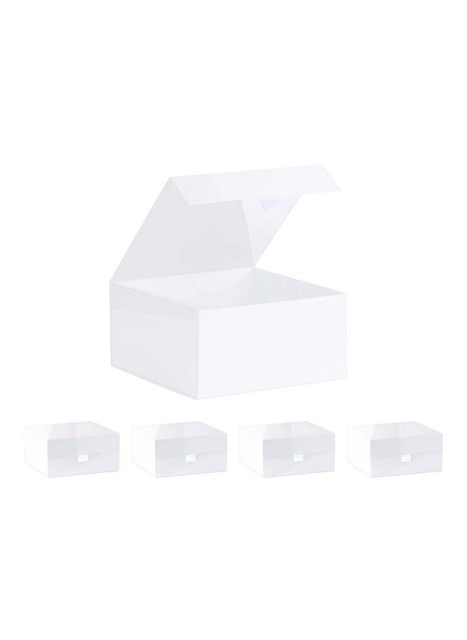 5 Pack White Hard Gift Box With Magnetic Closure Lid 8