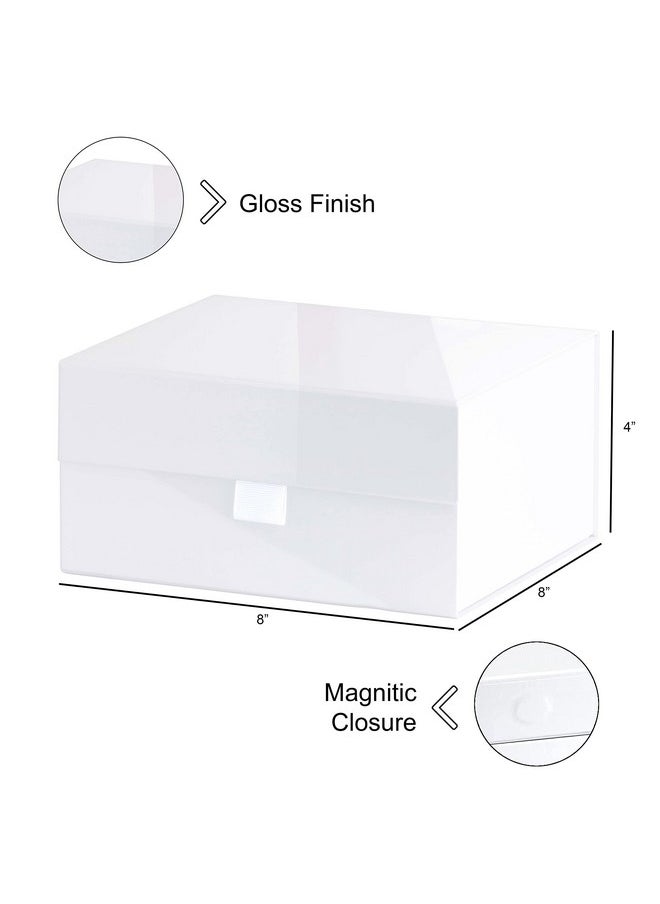 5 Pack White Hard Gift Box With Magnetic Closure Lid 8