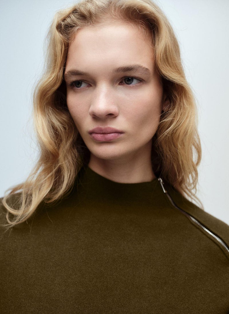 Perkins-Neck Zip Sweater