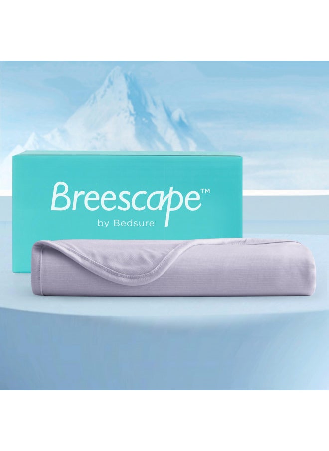 Bedsure Cooling Blanket for Hot Sleepers - Summer Blanket Throw XL, Lightweight Cool Blanket, Breathable Blanket with Rayon Made from Bamboo, Cold Blankets for Night Sweats, 50×70 Inches, Lavender