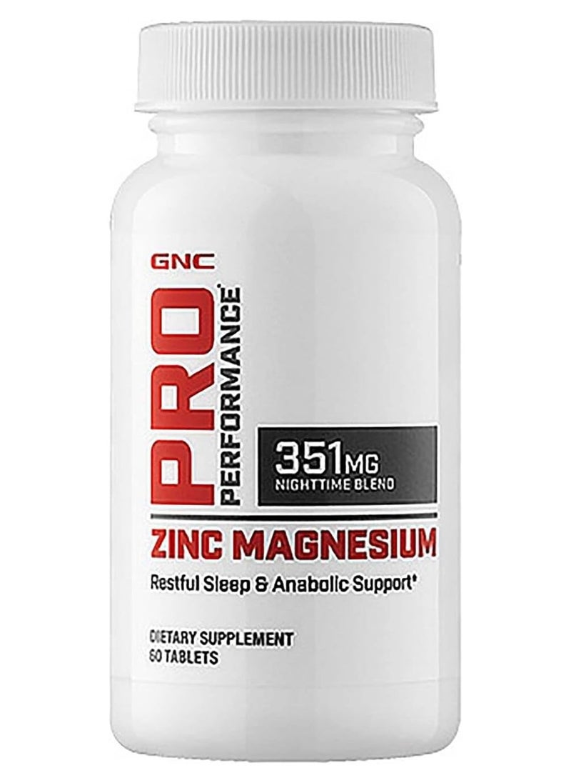 GNC Pro Performance Zinc Magnesium, 60 Tablets, Supports Restful Sleep and Anabolic Support