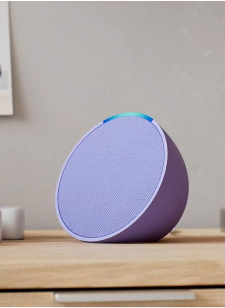 Pop Full sound compact Wi-Fi & Bluetooth smart speaker with Alexa  Use your voice to control smart home devices, play music or the Quran, and more (speaks English & Khaleeji)  Lavender