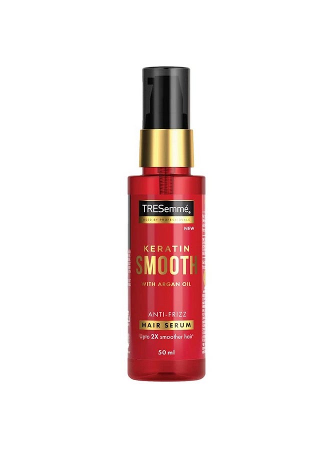 Tresemme Keratin Smooth Anti-Frizz Hair Serum 50ml with Argan Oil, for 2X Smoother Hair and Long Lasting Frizz control upto 48H even in 80% humidity