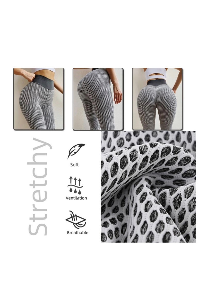 Grey High-Waisted Women's Leggings - Ultra Stretchy Yoga Pants for Workouts & Everyday Wear – Tummy Control Sports Yoga Pants Offering Superior Comfort and Fashion