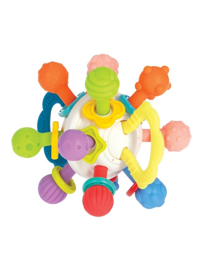 Twist Ball Teether Activity Toy With Rattle And Fun Bright Colors, Develops Fine Motor Skills, 3 + Months