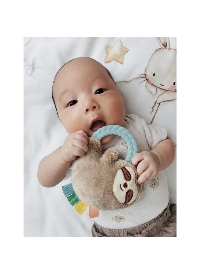 - Ritzy Rattle Pal With Teether - Baby Teething Toy Features A Minky Plush Character, Gentle Rattle Sound & Soft Teether Toy For Newborn (Sloth)