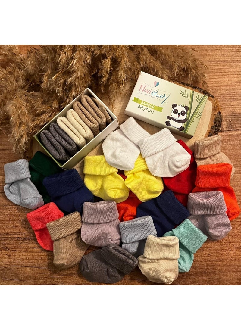 3-Piece Bamboo Newborn Baby Socks I Purpy I 0-6 Months