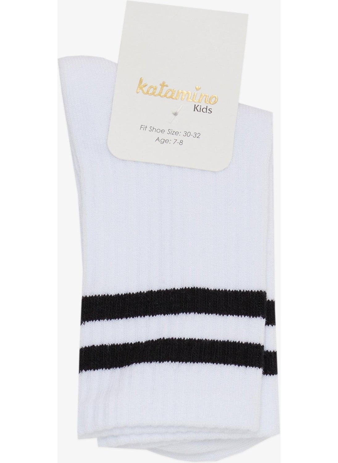 Boy Socks Striped 5-14 Years Old, White