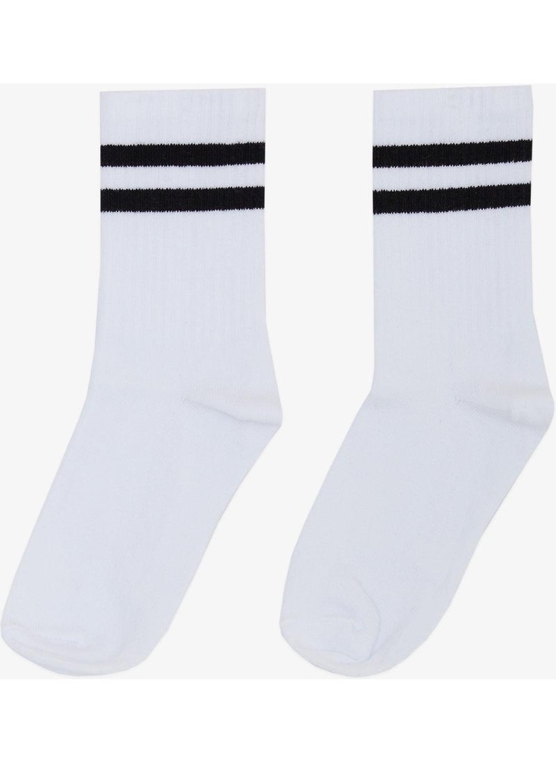 Boy Socks Striped 5-14 Years Old, White