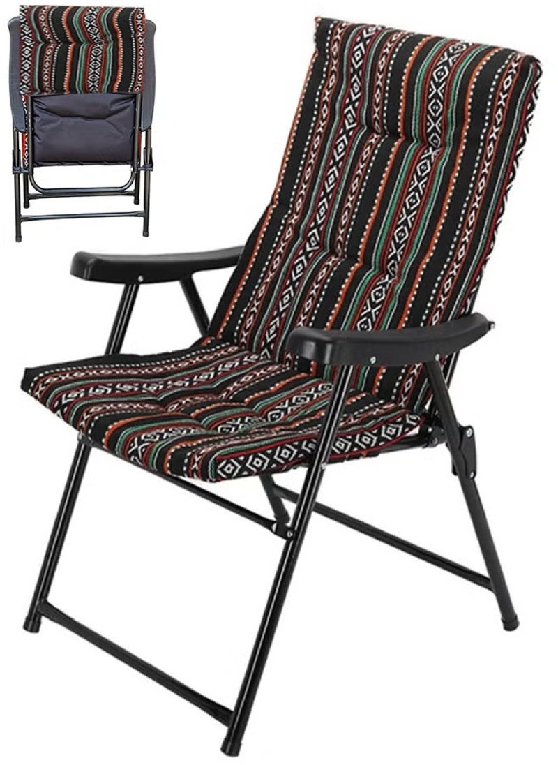 Folding Camping Chair Lightweight Padded High Back Camping Chair for Outdoor Beach Camping and Trekking