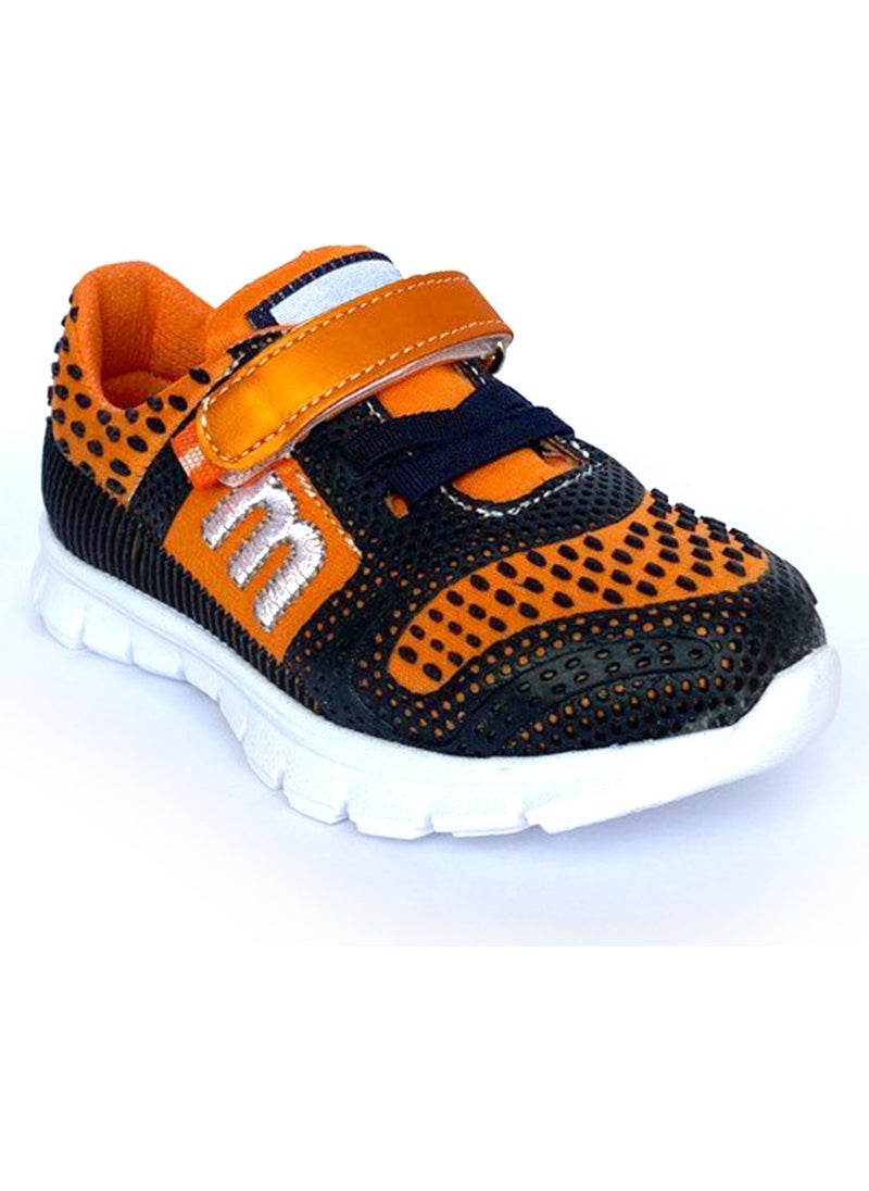 Kids Navy-Orange Anatomically Supported Kids Sports Shoes